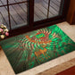 Mauritania Rubber Doormat - Green Tie Dye Camel and Crescent Moon Flag Design
