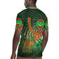 Mauritania Rugby Jersey - Green Tie Dye Camel and Crescent Moon Flag Design