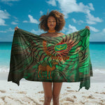 Mauritania Sarong - Green Tie Dye Camel and Crescent Moon Flag Design