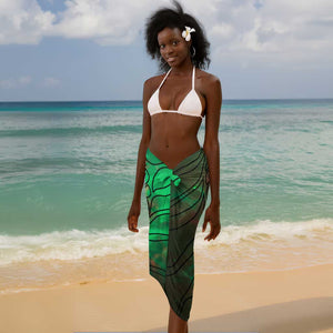 Mauritania Sarong - Green Tie Dye Camel and Crescent Moon Flag Design