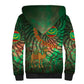 Mauritania Sherpa Hoodie - Green Tie Dye Camel and Crescent Moon Flag Design