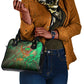 Mauritania Shoulder Handbag - Green Tie Dye Camel and Crescent Moon Flag Design