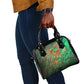 Mauritania Shoulder Handbag - Green Tie Dye Camel and Crescent Moon Flag Design