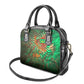 Mauritania Shoulder Handbag - Green Tie Dye Camel and Crescent Moon Flag Design