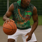 Mauritania Sleeveless Hoodie - Green Tie Dye Camel and Crescent Moon Flag Design - African Pride