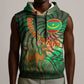 Mauritania Sleeveless Hoodie - Green Tie Dye Camel and Crescent Moon Flag Design - African Pride