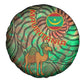 Mauritania Spare Tire Cover - Green Tie Dye Camel and Crescent Moon Flag Design