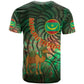Mauritania T shirt - Green Tie Dye Camel and Crescent Moon Flag Design