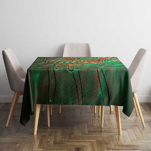 Mauritania Tablecloth - Green Tie Dye Camel and Crescent Moon Flag Design