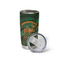 Mauritania Tumbler Cup - Green Tie Dye Camel and Crescent Moon Flag Design