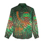 Mauritania Women Casual Shirt - Green Tie Dye Camel and Crescent Moon Flag Design