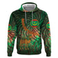 Mauritania Zip Hoodie - Green Tie Dye Camel and Crescent Moon Flag Design