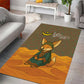 Mauritania Area Rug - Cute Fennec Fox and Arabic Calligraphy Desert Design