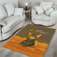 Mauritania Area Rug - Cute Fennec Fox and Arabic Calligraphy Desert Design