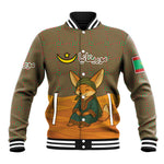 Mauritania Baseball Jacket - Cute Fennec Fox and Arabic Calligraphy Desert Design