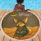 Mauritania Beach Blanket - Cute Fennec Fox and Arabic Calligraphy Desert Design