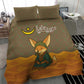 Mauritania Bedding Set - Cute Fennec Fox and Arabic Calligraphy Desert Design