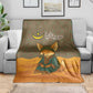 Mauritania Blanket - Cute Fennec Fox and Arabic Calligraphy Desert Design