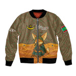 Mauritania Bomber Jacket - Cute Fennec Fox and Arabic Calligraphy Desert Design