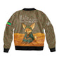Mauritania Bomber Jacket - Cute Fennec Fox and Arabic Calligraphy Desert Design