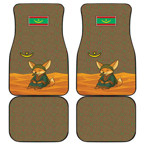 Mauritania Car Mats - Cute Fennec Fox and Arabic Calligraphy Desert Design