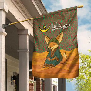 Mauritania Garden Flag - Cute Fennec Fox and Arabic Calligraphy Desert Design