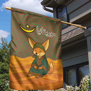 Mauritania Garden Flag - Cute Fennec Fox and Arabic Calligraphy Desert Design