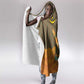 Mauritania Hooded Blanket - Cute Fennec Fox and Arabic Calligraphy Desert Design