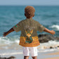 Mauritania Kid Hawaiian Shirt - Cute Fennec Fox and Arabic Calligraphy Desert Design