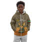 Mauritania Kid Hoodie - Cute Fennec Fox and Arabic Calligraphy Desert Design