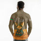 Mauritania Long Sleeve Polo Shirt - Cute Fennec Fox and Arabic Calligraphy Desert Design