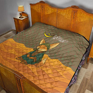 Mauritania Quilt - Cute Fennec Fox and Arabic Calligraphy Desert Design