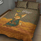 Mauritania Quilt Bed Set - Cute Fennec Fox and Arabic Calligraphy Desert Design