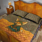 Mauritania Quilt Bed Set - Cute Fennec Fox and Arabic Calligraphy Desert Design