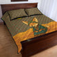 Mauritania Quilt Bed Set - Cute Fennec Fox and Arabic Calligraphy Desert Design