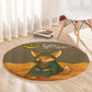 Mauritania Round Carpet - Cute Fennec Fox and Arabic Calligraphy Desert Design
