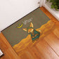 Mauritania Rubber Doormat - Cute Fennec Fox and Arabic Calligraphy Desert Design