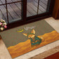 Mauritania Rubber Doormat - Cute Fennec Fox and Arabic Calligraphy Desert Design