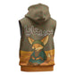 Mauritania Sleeveless Hoodie - Cute Fennec Fox and Arabic Calligraphy Desert Design - African Pride