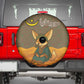 Mauritania Spare Tire Cover - Cute Fennec Fox and Arabic Calligraphy Desert Design