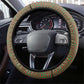 Mauritania Steering Wheel Cover - Cute Fennec Fox and Arabic Calligraphy Desert Design