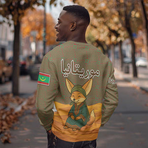 Mauritania Sweatshirt - Cute Fennec Fox and Arabic Calligraphy Desert Design