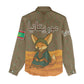 Mauritania Women Casual Shirt - Cute Fennec Fox and Arabic Calligraphy Desert Design