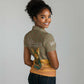 Mauritania Women Polo Shirt - Cute Fennec Fox and Arabic Calligraphy Desert Design