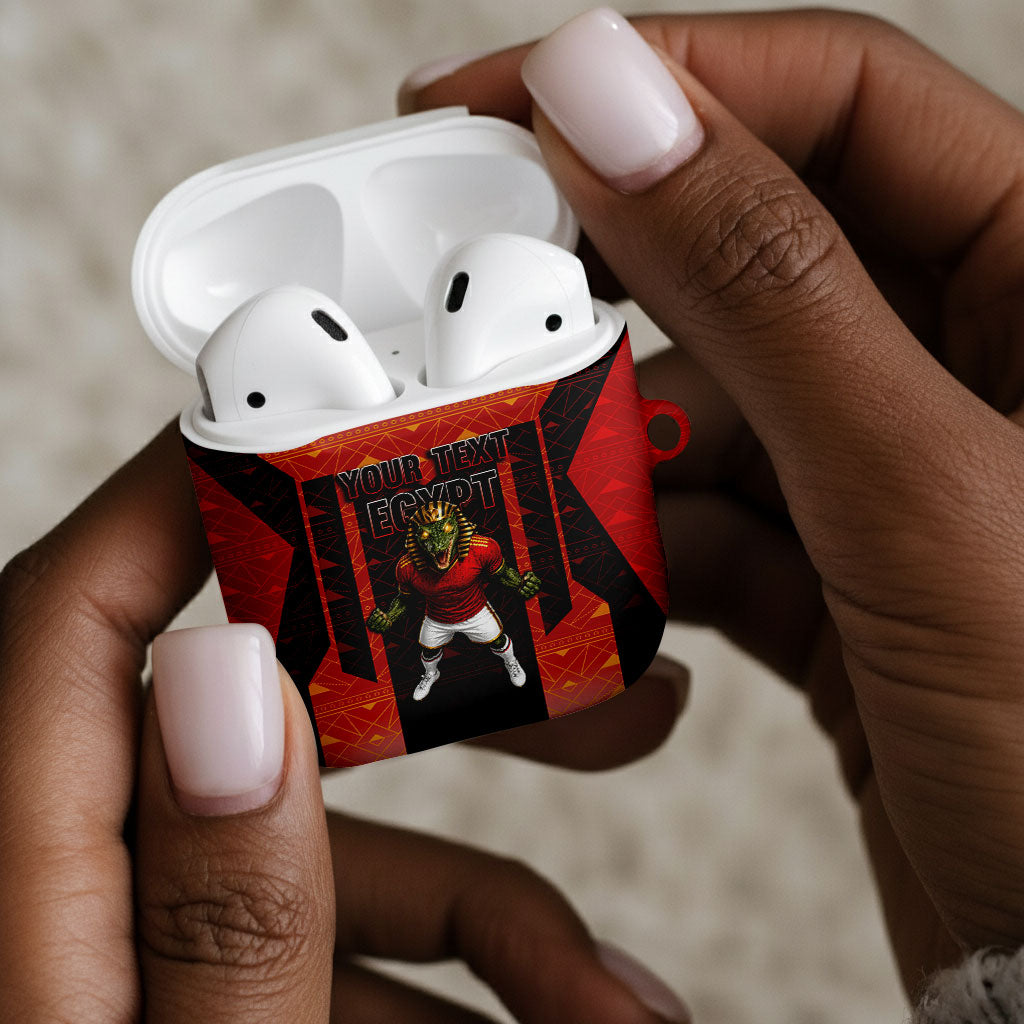 Personalized Egypt Soccer Sobek Crocodile Mascot AirPods Case Pharaoh Mascot Egyptian Hieroglyphic