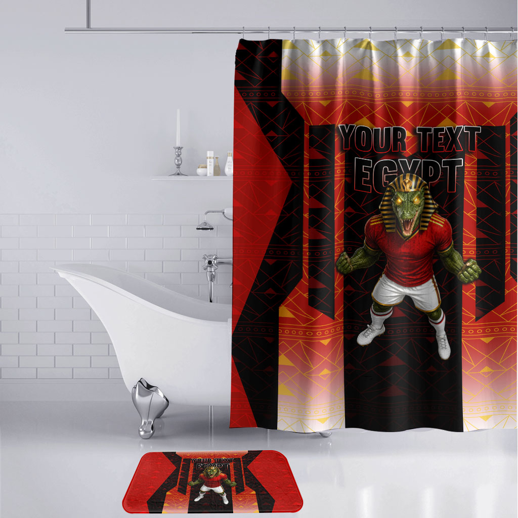 Personalized Egypt Soccer Sobek Crocodile Mascot Bathroom Set Pharaoh Mascot Egyptian Hieroglyphic
