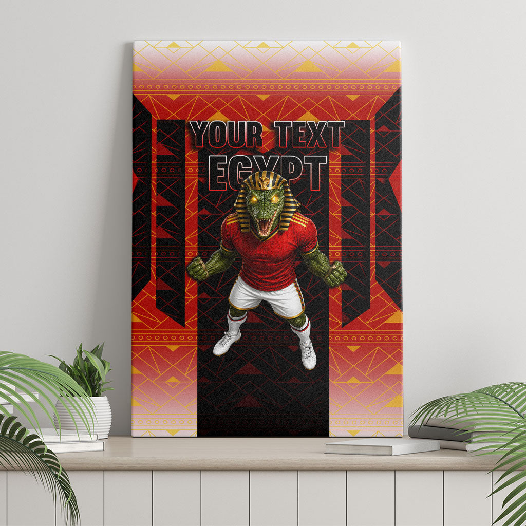 Personalized Egypt Soccer Sobek Crocodile Mascot Canvas Wall Art Pharaoh Mascot Egyptian Hieroglyphic