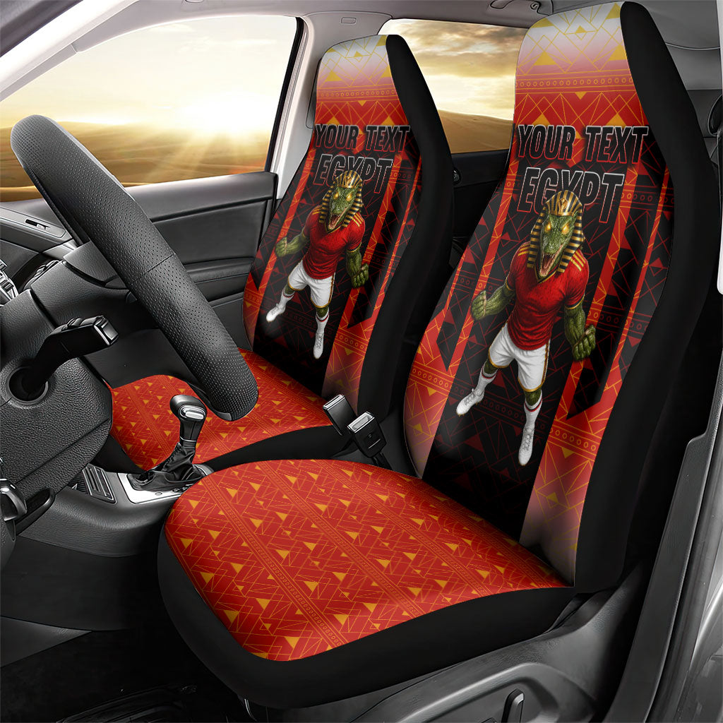 Personalized Egypt Soccer Sobek Crocodile Mascot Car Seat Cover Pharaoh Mascot Egyptian Hieroglyphic