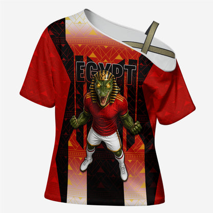 Personalized Egypt Soccer Sobek Crocodile Mascot Cross Shoulder Shirt Pharaoh Mascot Egyptian Hieroglyphic