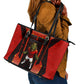 Personalized Egypt Soccer Sobek Crocodile Mascot Leather Tote Bag Pharaoh Mascot Egyptian Hieroglyphic